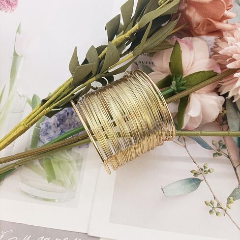 CASDAN 1-8 قطع الكفة الإسورة سوار للنساء مفتوحة واسعة سلك أساور الذهب المعصم الكفة التفاف سوار in Kuwait