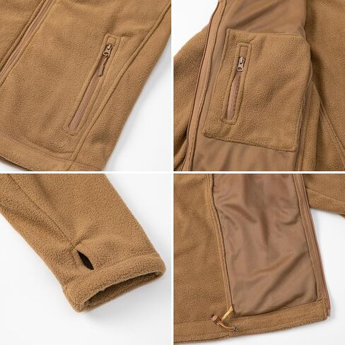 NAVEKULL Men's Tactical Fleece Jacket Hooded Winter Warm Full-Zip Hiking Outdoor Jacket Multi-Pockets in Saudi Arabia