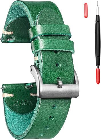 torbollo Leather Watch Bands for Men, Italian Buttero leather Watch Strap Quick Release Vintage Replacement Wrap of 18mm 20mm 22mm in Saudi Arabia