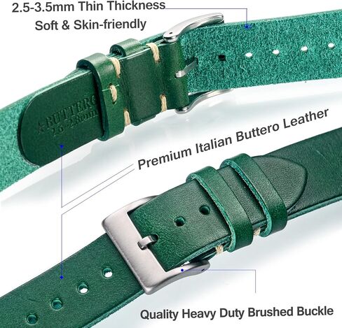 torbollo Leather Watch Bands for Men, Italian Buttero leather Watch Strap Quick Release Vintage Replacement Wrap of 18mm 20mm 22mm in Saudi Arabia
