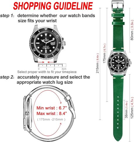 torbollo Leather Watch Bands for Men, Italian Buttero leather Watch Strap Quick Release Vintage Replacement Wrap of 18mm 20mm 22mm in Saudi Arabia
