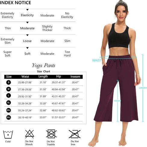 DIBAOLONG Womens Capri Pants Loose Yoga Pants Wide Leg Drawstring Comfy Lounge Pajama Capris Sweatpants with Pockets in Kuwait
