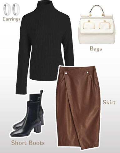 Tapata Turtleneck Sweater Women Ribbed High Neck Casual Loose Pullover Lightweight Long Sleeve Knit Sweaters in Kuwait