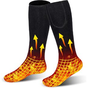 جوارب كهربائية ساخنة، جوارب ساخنة بالبطارية للرجال والنساء 3.7 فولت 2200 مللي أمبير قابلة لإعادة الشحن، أكثر دفئًا للقدمين للصيد في الشتاء، 100 درجة فهرنهايت - 130 درجة فهرنهايت و3 إعدادات لمستوى التسخين in Kuwait