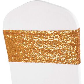 حزمة من 50 وشاحًا للكراسي من ANMINY مزخرفة بالترتر في جميع أنحاء الجسم وشريط مطاطي لتغطية الكرسي وحفلات الزفاف الرومانسية والمهرجانات وديكورات المنزل والولائم وحفلات استقبال الفندق، فضي in Kuwait