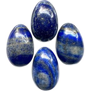 4Pc Mini Stone Egg Shaped Figurine, Polished Easter Eggs Sphere Sculpture Crafts for Decoration Fengshui Healing Chakra Reiki, Lapis Lazuli