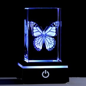 Movdyka 3D كريستال برج ايفل ديكور باريس هدايا للنساء، تمثال برج ايفل محفور بالليزر مع قاعدة LED، باريس تحت عنوان غرفة النوم الحلي