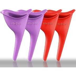 HoFire Female Urination Device-Lets You Pee Standing up-Lightweight Silicone Portable Travel Urinal Funnel Women-Perfect Camping, Traveling, Climbing, Festivals,Outdoor Activities-4 Pcs