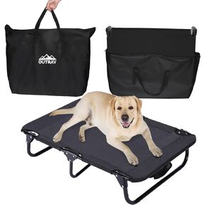 Elevated Dog Cot with Steel Frame – Foldable Raised Play & Rest Bed for Dogs & Cats – Heavy Duty Strong Material Dog Bed, No Assembly Required in Kuwait