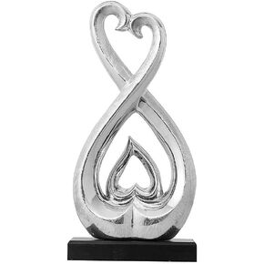 Ceramic Statue - Silver Statue - Home Decoration - Pottery Decoration Sculpture - Creative Home Modern Home Decoration Gift Office Living Room Decoration Collection Souvenir (Silver 3434)