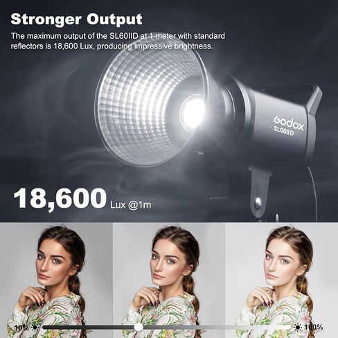 Godox SL60IID LED Video Light,70W 5600K±200K Bowen Mount Photography Studio Lighting with Reflector for Video Lighting,Still Life Photography,Portrait,Wedding Photography in Saudi Arabia
