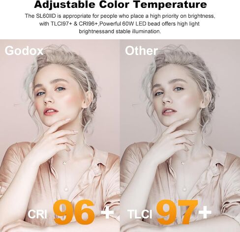 Godox SL60IID LED Video Light,70W 5600K±200K Bowen Mount Photography Studio Lighting with Reflector for Video Lighting,Still Life Photography,Portrait,Wedding Photography in Saudi Arabia