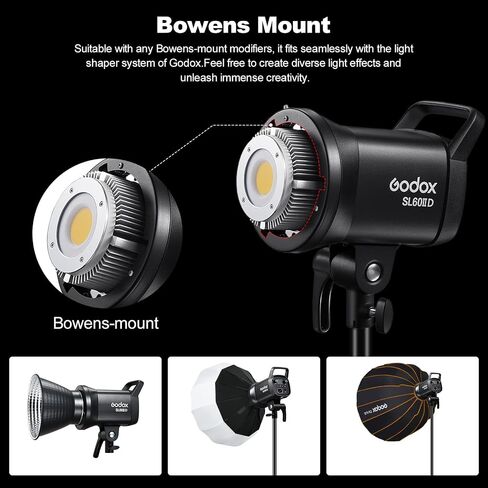 Godox SL60IID LED Video Light,70W 5600K±200K Bowen Mount Photography Studio Lighting with Reflector for Video Lighting,Still Life Photography,Portrait,Wedding Photography in Saudi Arabia