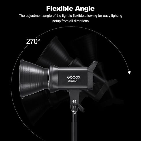 Godox SL60IID LED Video Light,70W 5600K±200K Bowen Mount Photography Studio Lighting with Reflector for Video Lighting,Still Life Photography,Portrait,Wedding Photography in Saudi Arabia