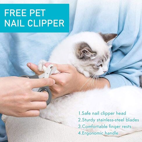 PrimePets Dog Cat Brush and Nail Clipper, Self-Cleaning Slicker Brush for Shedding and Grooming, Remove Mats, Loose Undercoat or Tangled Hair, for Short or Long Hair Pets in Kuwait