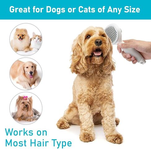 PrimePets Dog Cat Brush and Nail Clipper, Self-Cleaning Slicker Brush for Shedding and Grooming, Remove Mats, Loose Undercoat or Tangled Hair, for Short or Long Hair Pets in Kuwait