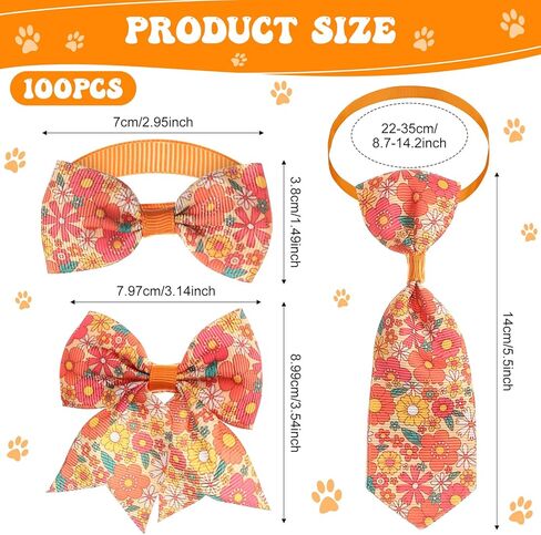 مجموعة من 100 قطعة من طوق ربطة عنق الكلب المنقوشة تتضمن ربطات عنق للكلاب، وربطة عنق للكلاب، وأقواس عيد الحب قابلة للتعديل للكلاب الصغيرة والمتوسطة (منقوشة) in Kuwait