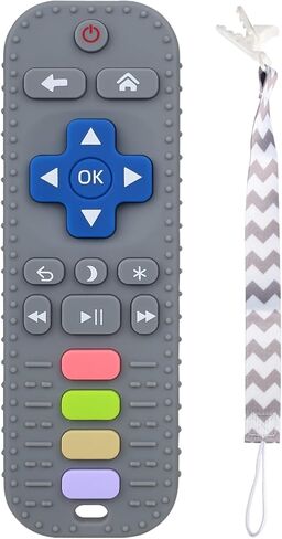 ألعاب التسنين المصنوعة من السيليكون للأطفال الرضع من Yinghezu، شكل جهاز تحكم عن بعد للرضع، ألعاب مضغ للرضع، أسنان حسية من السيليكون، تهدئ لثة الأطفال، خالية من مادة BPA (أحمر) in Kuwait