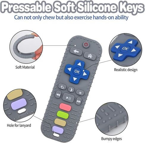 ألعاب التسنين المصنوعة من السيليكون للأطفال الرضع من Yinghezu، شكل جهاز تحكم عن بعد للرضع، ألعاب مضغ للرضع، أسنان حسية من السيليكون، تهدئ لثة الأطفال، خالية من مادة BPA (أحمر) in Kuwait