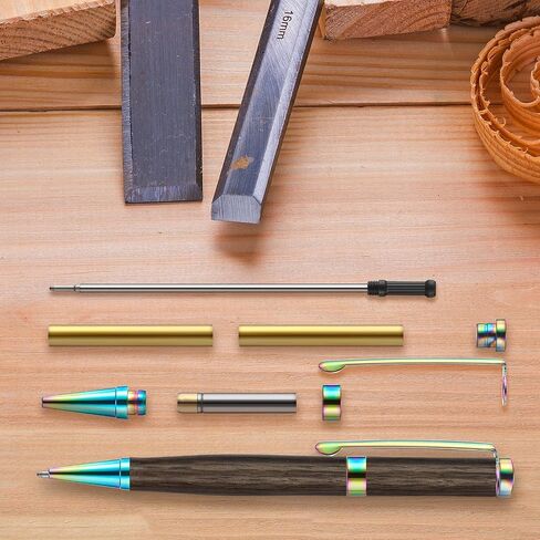 Colarr 30 Pcs Slimline Pen Kit Wood Turning Twist Pen Kit with Refill Lathe Turning Supplies for DIY Making Office Supplies Friend Gifts(Black, Silver, Gold) in Saudi Arabia