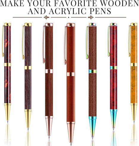 Colarr 30 Pcs Slimline Pen Kit Wood Turning Twist Pen Kit with Refill Lathe Turning Supplies for DIY Making Office Supplies Friend Gifts(Black, Silver, Gold) in Saudi Arabia