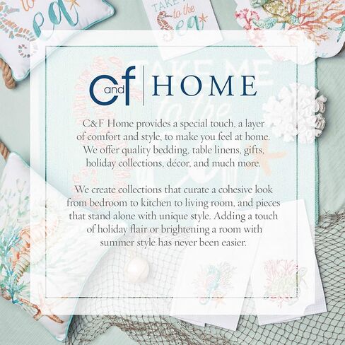 C&F Home Amber Sands Valance مجموعة من 2 ستائر قطنية بحرية ساحلية للحياة البحرية والشاطئ لنافذة المعيشة وتناول الطعام والحمام والمطبخ مجموعة من 2 بيج in Kuwait