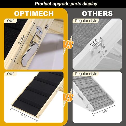 منحدر للكلاب، منحدر للحيوانات الأليفة لسرير مرتفع، 6 ارتفاعات قابلة للتعديل من 12.2 بوصة إلى 26.8 بوصة، سلم للحيوانات الأليفة قابل للطي للسيارة والأسرة، خطوات للحيوانات الأليفة لجميع الكلاب والقطط (39.4 بوصة طول × 17.7 بوصة عرض × 26.8 بوصة ارتفاع - منحدر) in Kuwait