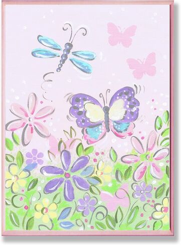 The Kids Room by Stupell The Kids Room by Stupell Pastel Butterfly and Dragonfly Wall Plaque Art, 10 x 15, Multi-Color in Saudi Arabia