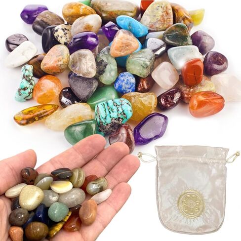 هدايا ساحرة من رالي بوزن 1 رطل للنساء من البلورات السائبة وأحجار الشفاء مع حقيبة للتأمل والشفاء والريكي (صغير) in Kuwait