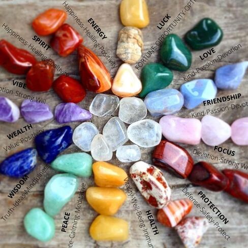 هدايا ساحرة من رالي بوزن 1 رطل للنساء من البلورات السائبة وأحجار الشفاء مع حقيبة للتأمل والشفاء والريكي (صغير) in Kuwait