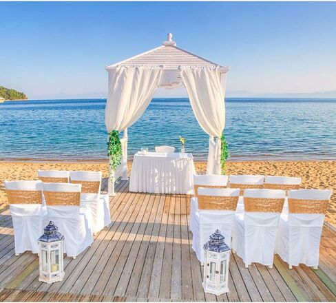 حزمة من 50 وشاحًا للكراسي من ANMINY مزخرفة بالترتر في جميع أنحاء الجسم وشريط مطاطي لتغطية الكرسي وحفلات الزفاف الرومانسية والمهرجانات وديكورات المنزل والولائم وحفلات استقبال الفندق، فضي in Kuwait