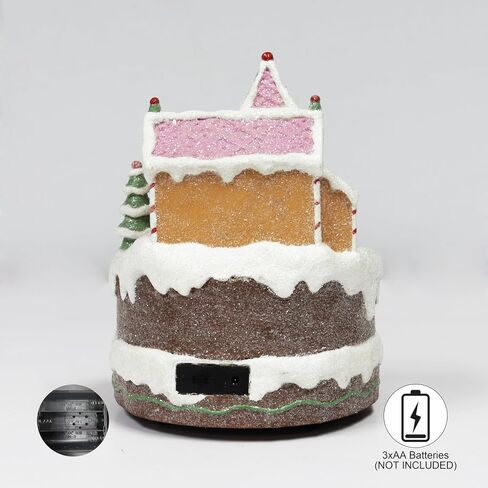 MOMENTS IN TIME 9"H Christmas Polyresin LED & Music Gingerbread Train Station with Animated Train Light up, Musical with Animated. Battery (not Included) in Saudi Arabia