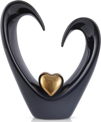 White Ceramic Heart Sculpture Modern Abstract Art Home Indoor Dining Table Living Room Decor Wedding Gift-10 High in Kuwait