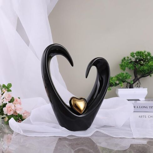 White Ceramic Heart Sculpture Modern Abstract Art Home Indoor Dining Table Living Room Decor Wedding Gift-10 High in Kuwait