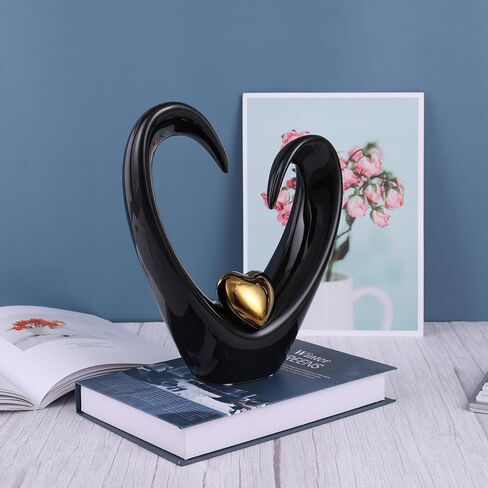 White Ceramic Heart Sculpture Modern Abstract Art Home Indoor Dining Table Living Room Decor Wedding Gift-10 High in Kuwait