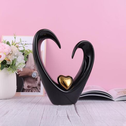 White Ceramic Heart Sculpture Modern Abstract Art Home Indoor Dining Table Living Room Decor Wedding Gift-10 High in Kuwait
