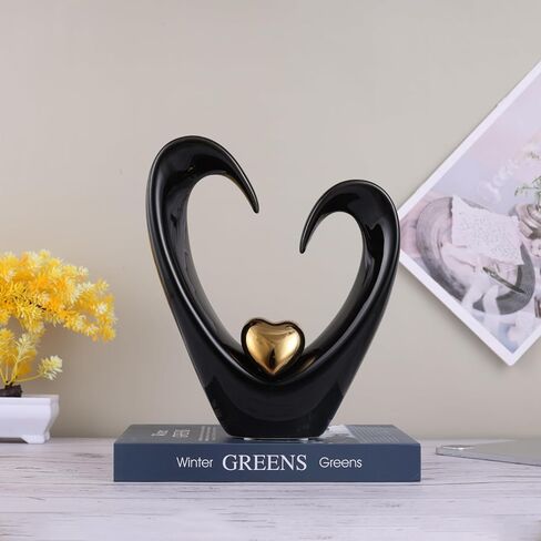 White Ceramic Heart Sculpture Modern Abstract Art Home Indoor Dining Table Living Room Decor Wedding Gift-10 High in Kuwait