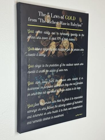 Nobis Futurum - 5 Laws of Gold Canvas Wall Art in Saudi Arabia
