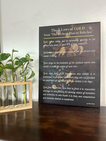 Nobis Futurum - 5 Laws of Gold Canvas Wall Art in Saudi Arabia