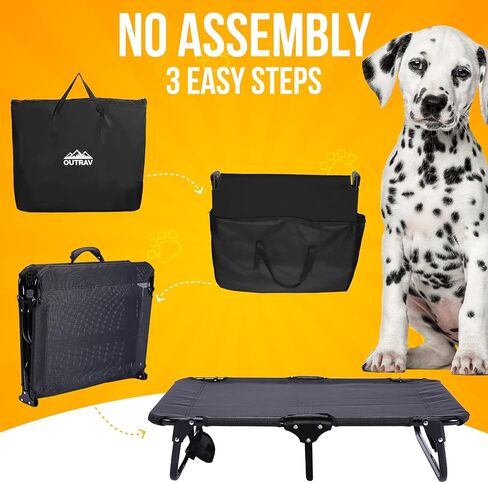 Elevated Dog Cot with Steel Frame – Foldable Raised Play & Rest Bed for Dogs & Cats – Heavy Duty Strong Material Dog Bed, No Assembly Required in Kuwait