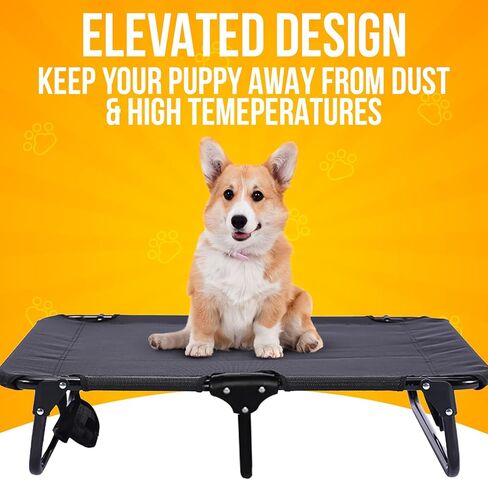 Elevated Dog Cot with Steel Frame – Foldable Raised Play & Rest Bed for Dogs & Cats – Heavy Duty Strong Material Dog Bed, No Assembly Required in Kuwait
