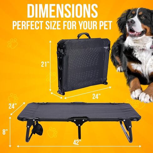 Elevated Dog Cot with Steel Frame – Foldable Raised Play & Rest Bed for Dogs & Cats – Heavy Duty Strong Material Dog Bed, No Assembly Required in Kuwait
