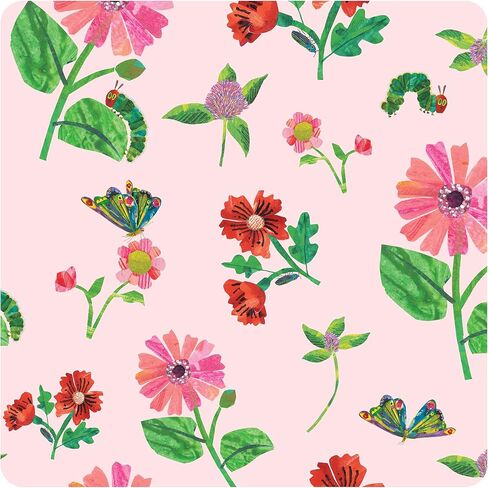 حزمة BapronBaby Eric Carle Pink Floral Caterpillar - Bapron (Sz Baby / Baby 6m-3T) + حزمة حقيبة مبللة مقاس 11 بوصة × 9 بوصة - مريلة ناعمة مقاومة للماء والبقع - يمكن غسلها في الغسالة in Kuwait