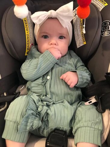 Acekoy Newborn Baby Girl Clothes 2 Pack Romper Long Sleeve Printing Headband Jumpsuits Sets in Saudi Arabia