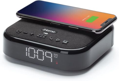 iHome Wireless Charging Alarm Clock with Bluetooth Speaker, Dual USB Ports, and Large LED Display in Kuwait