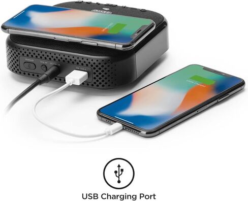 iHome Wireless Charging Alarm Clock with Bluetooth Speaker, Dual USB Ports, and Large LED Display in Kuwait