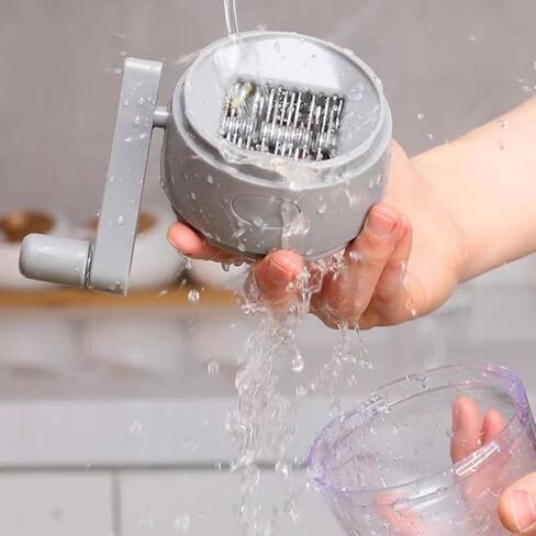 قطاعة طعام ييبيني، محضرة طعام صغيرة محمولة للكلاب، مفرمة طعام للقطط سعة 250 مل، يمكنها تقطيع طعام القطط والكلاب لتسهيل تناول طعامهم - مفرمة طعام يدوية (رمادي) in Kuwait