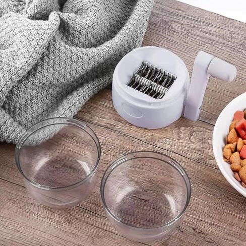 قطاعة طعام ييبيني، محضرة طعام صغيرة محمولة للكلاب، مفرمة طعام للقطط سعة 250 مل، يمكنها تقطيع طعام القطط والكلاب لتسهيل تناول طعامهم - مفرمة طعام يدوية (رمادي) in Kuwait