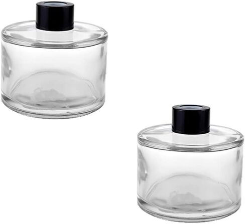 2 Pcs 50ML Clear Glass Diffuser Bottles Empty Reed Fragrance Diffuser Jars Refillable Aromatherapy Diffusers Container in Saudi Arabia