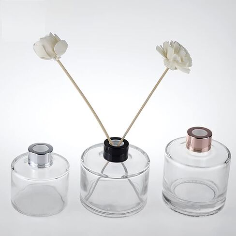 2 Pcs 50ML Clear Glass Diffuser Bottles Empty Reed Fragrance Diffuser Jars Refillable Aromatherapy Diffusers Container in Saudi Arabia